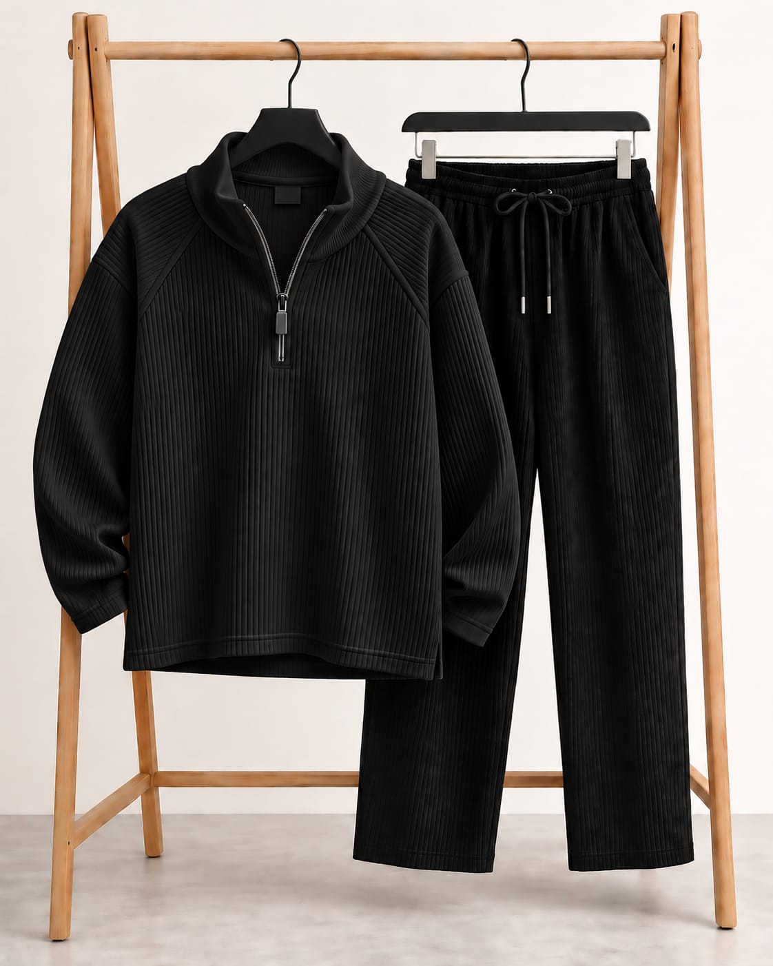 Zipper High Neck Set